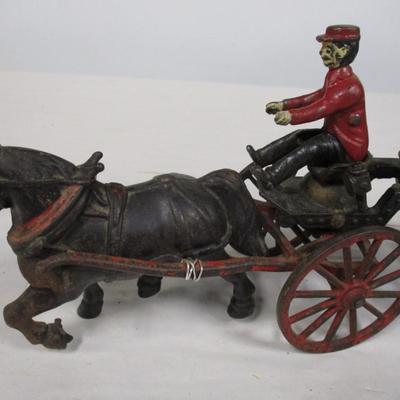 Vintage Walker & Crosby Horse With Driver & Pump Wagon