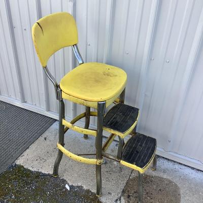 327 Vintage Yellow COSCO Step Stool Chair