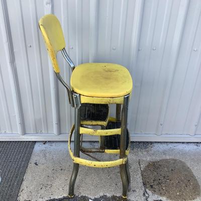 327 Vintage Yellow COSCO Step Stool Chair