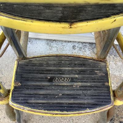 327 Vintage Yellow COSCO Step Stool Chair