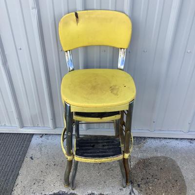327 Vintage Yellow COSCO Step Stool Chair