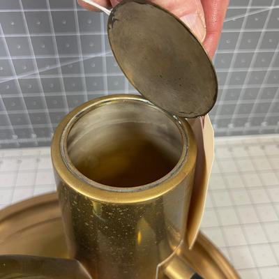 Mid Century Modern BRASS Side Handle Coffee Tea Service Set