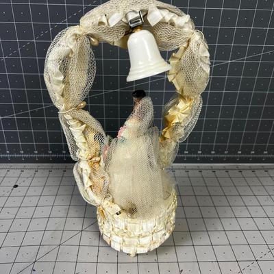 Vintage Cake Topper, Bride & Groom Chalkware 