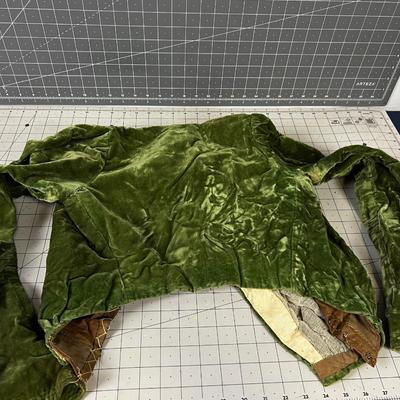Victorian Era Top GREEN Velvet Cotton Lining.