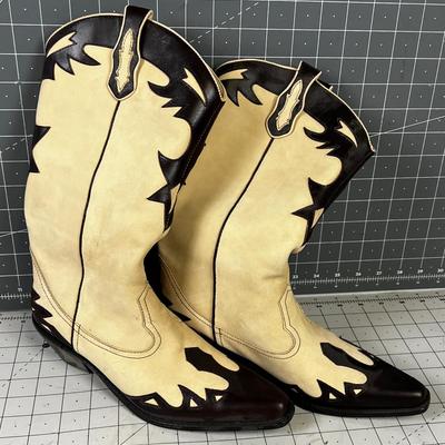 Tan & Brown Size 6-1/2 RED Cold Water Creek Boots 