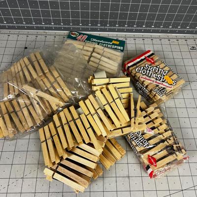 Wood Clothes Pins, New 