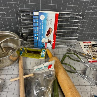 Kitchen Items: Canning, Pairing and Rolling Items.