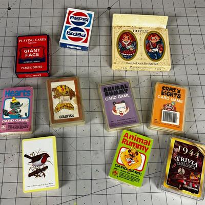 Cards and Card Games; Hearts Animal Rummy Crazy 8 