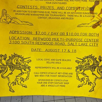 RARE- KUBLA KHAN Vintage 1990's Poster Utah's Comic Con 