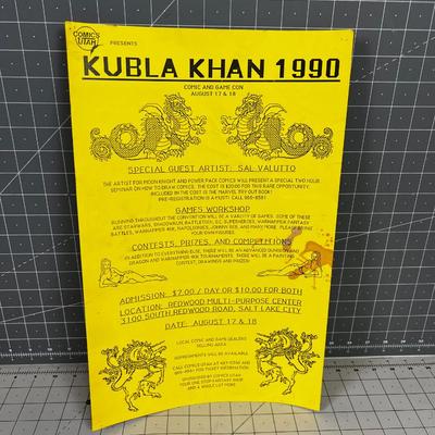 RARE- KUBLA KHAN Vintage 1990's Poster Utah's Comic Con 