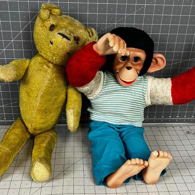 Vintage Monkey & Teddy Bear 