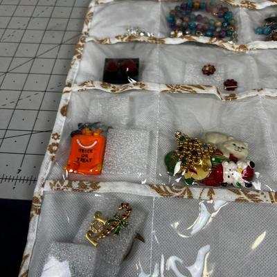 2 Sided Hanging Bag of LARGE COLLECTION OF COSTUME Jewelry