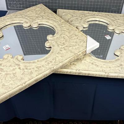 2 Decorative Mirrors with  Resin Frames 