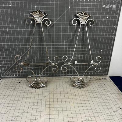 2 Wall Mounted Frame or Plate Holders 