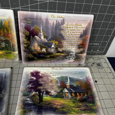 8 - Thomas Kinkade "Prayers for our Family" Plaques 