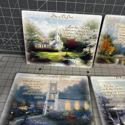 8 - Thomas Kinkade "Prayers for our Family" Plaques 
