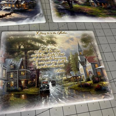 8 - Thomas Kinkade "Prayers for our Family" Plaques 