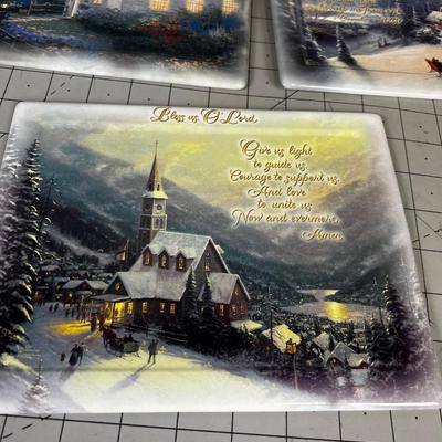 8 - Thomas Kinkade "Prayers for our Family" Plaques 