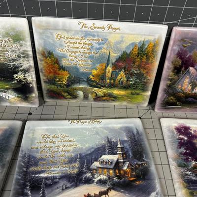 8 - Thomas Kinkade "Prayers for our Family" Plaques 