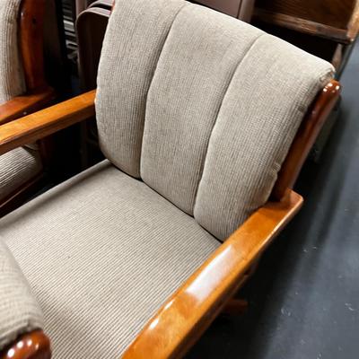 4 Oak Dining Chairs on Wheels