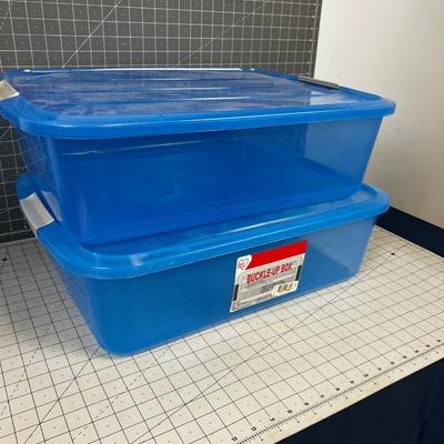 2 Blue under the Bed Totes