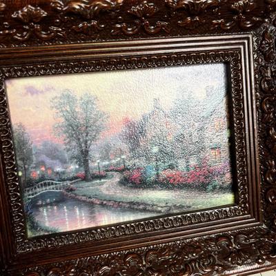 Framed Thomas Kinkade Print Cottages 
