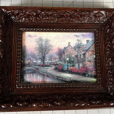 Framed Thomas Kinkade Print Cottages 