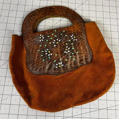 Hippy Purse from the 70's Leather & Suede Hand Tooled 