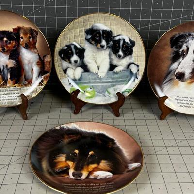 (4) Series of Puppy Dog Plates, OMG Cute