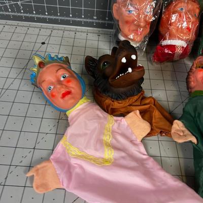 Collection of Fairy Tale Hand Puppets European Probably Germany