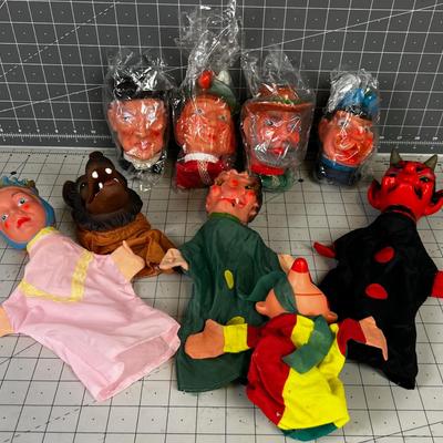 Collection of Fairy Tale Hand Puppets European Probably Germany