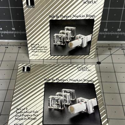 2 Sets of Acrylic Salt & Pepper Napkin Rings, 