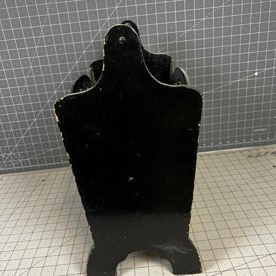 Black Painted Wood Magazine Rack