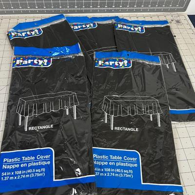 5 Rectangle NEW Party Table Covers BLACK