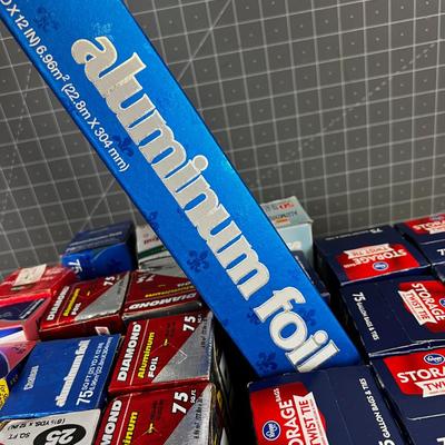 Bankers Box of Plastic Bag 1 Gallon and Aluminum Foil NEW