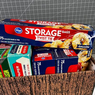 Bankers Box of Plastic Bag 1 Gallon and Aluminum Foil NEW