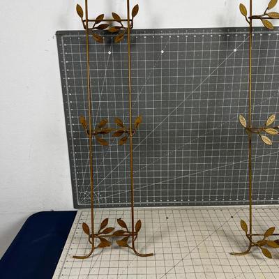 (2)  36" Hanging Plate Racks New Goldish 