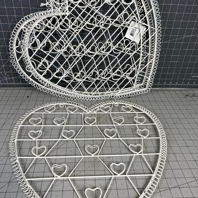 4 Heart of Metal DÃ©cor' or Holds Valentines, Cards, Photos, 