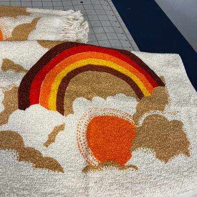 AWESOME! Vintage Cannon 2 Hand towels, 2 Bath & 1 Wash NEW Rainbow ORANGE 