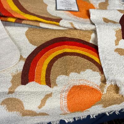 AWESOME! Vintage Cannon 2 Hand towels, 2 Bath & 1 Wash NEW Rainbow ORANGE 