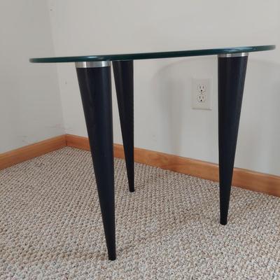 Glass Top Side Table and Lamp (UR-BBL)