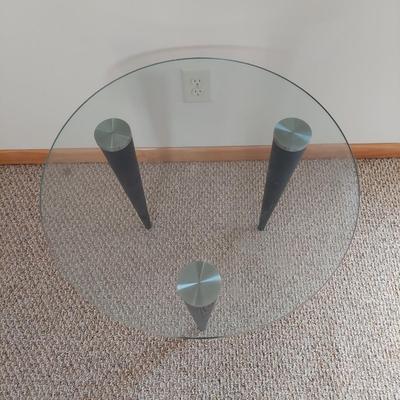 Glass Top Side Table and Lamp (UR-BBL)