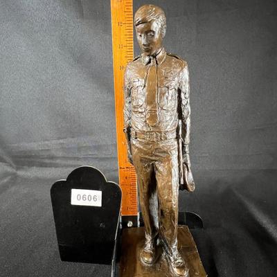Standing Bronze of Armed Officer by B. Corini