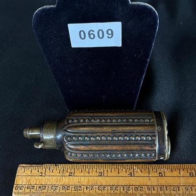 19th C Double Well 3 way Small Powder Flask
