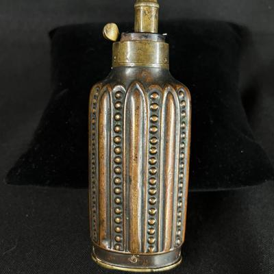 19th C Double Well 3 way Small Powder Flask