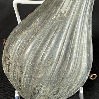 19th C Zinc Gourd Shaped Powder Flask