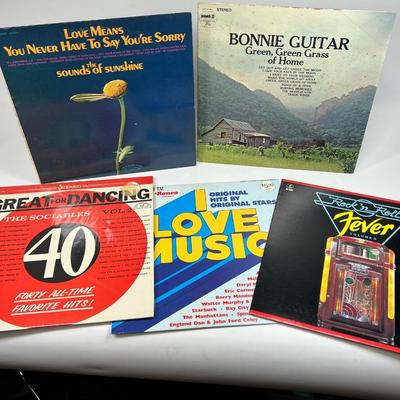 Lot of Vintage Compilation Vinyl Records Dancing, Rock N Roll Fever, & More