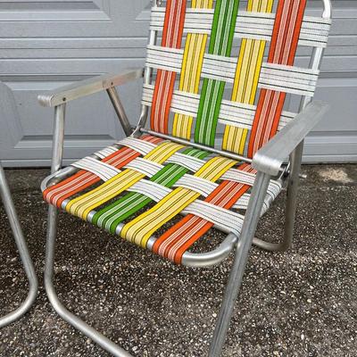 (2) Vintage Retro Aluminum Beach/Lawn Chairs