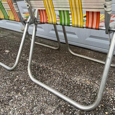 (2) Vintage Retro Aluminum Beach/Lawn Chairs