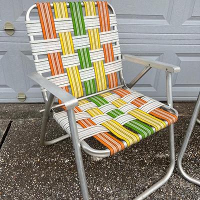 (2) Vintage Retro Aluminum Beach/Lawn Chairs